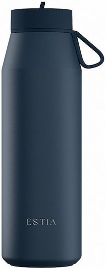 Estia Pulse Save The Aegean Recyclable Thermos Bottle Stainless Steel BPA Free 800ml Indigo
