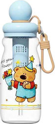 Plastic Kids Water Bottle with Straw Blue 750ml