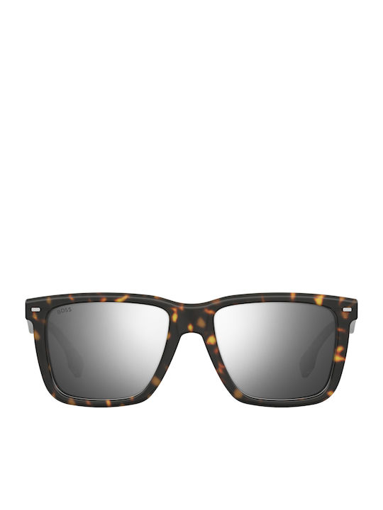 Boss Unisex Sunglasses with Brown Frame and Sil...