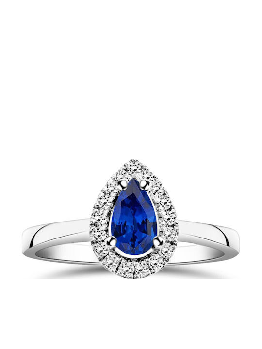 Chrilia Chrilia Damenring mit Diamant aus Weißgold 18K