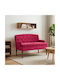 Doppelsitzer Sofa Samt Rotes 111x65x79cm