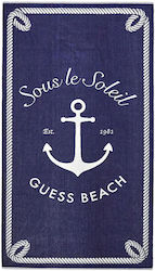 Guess Плажна кърпа Памучна Синя 180x100см.