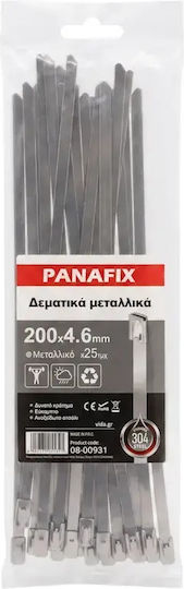 Panafix Δεματικά Καλωδίων Πλαστικά 200mmx4.6mm (25τμχ) 08-00931