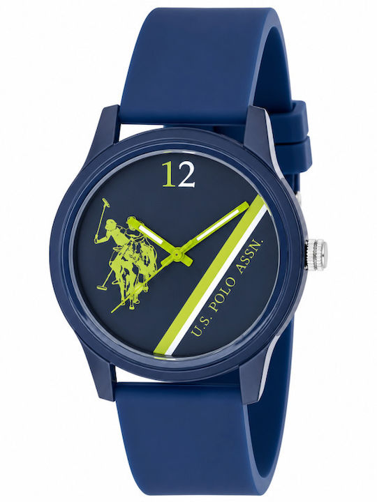 U.S. Polo Assn. Women's Battery Watch with Blue Rubber Strap
