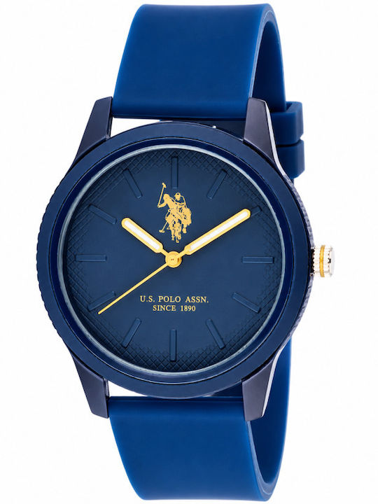 U.S. Polo Assn. Women's Battery Watch with Blue Rubber Strap
