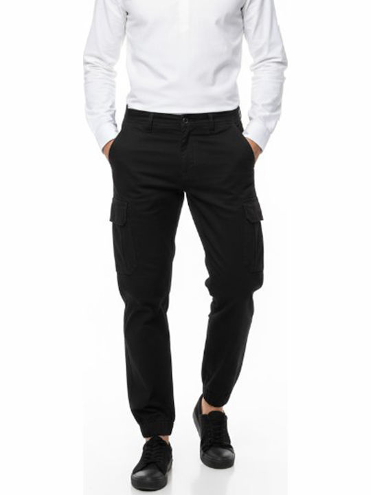 Pantaloni Cargo cu Croială Slim Negru