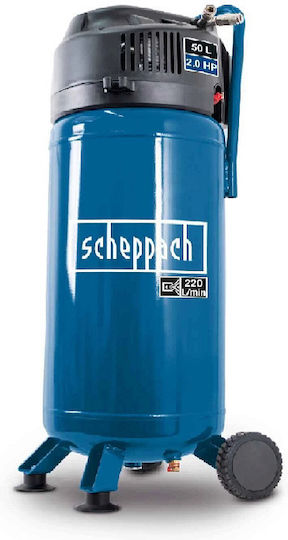 Scheppach Еднофазен Компресор за Въздух с Мощност 2hp и Автокомпресор 50lt