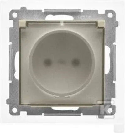 Simon 55 Plug Socket Ip44 Version Gasket Modul Quick Release Transparent Flap Champagne Matt Tgz1bcz.01/144a