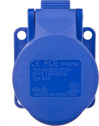 Board Socket 16a 3p 230v 75x75 Blue Ip44 313-6f5