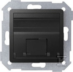 Simon 82 priză simplă RJ45 pentru computer capac teșit grafit 82578-38