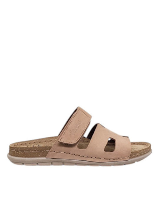 Leather Women's Flat Sandals Pink