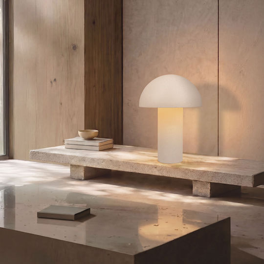 Zambelis Lights Tischlampen mit Beige Hut und Basis