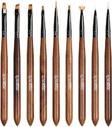 Luxorise Set 9 Professional Nail Brushes Manicure Nail Art Nail Construction