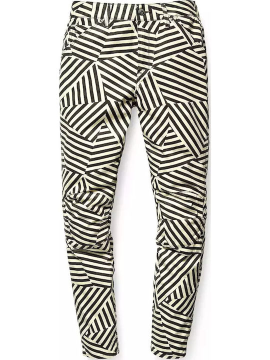 Дамски Текстилен Панталон в Boyfriend Кройка Black/beige