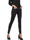 D Mid-Waist Дамско Текстилно Панталонче в Super Skinny Кройка Yield Black