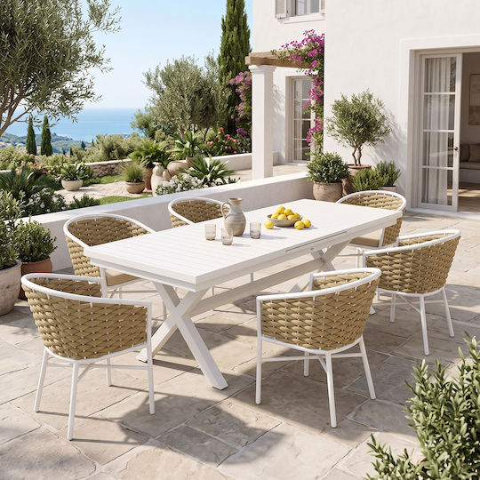 Garten- und Outdoor-Möbelsets Dagyn 7 Stück Pakketo mit Kissen