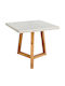 Fiber Quadratischer Esszimmertisch mit Betonoberfläche Beige 80x80x75cm