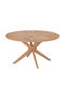 Masă Rotundă De Sufragerie Din Lemn Masiv Natural 140x140x76cm