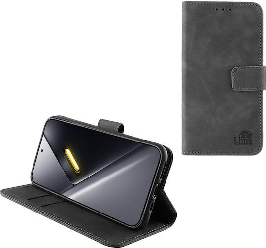 Lime Book din piele artificială / silicon gri (Poco X8 Pro Max)