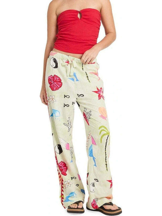 Women's Pantaloons with Rubber Band in Relaxed Fit Sunny Lime