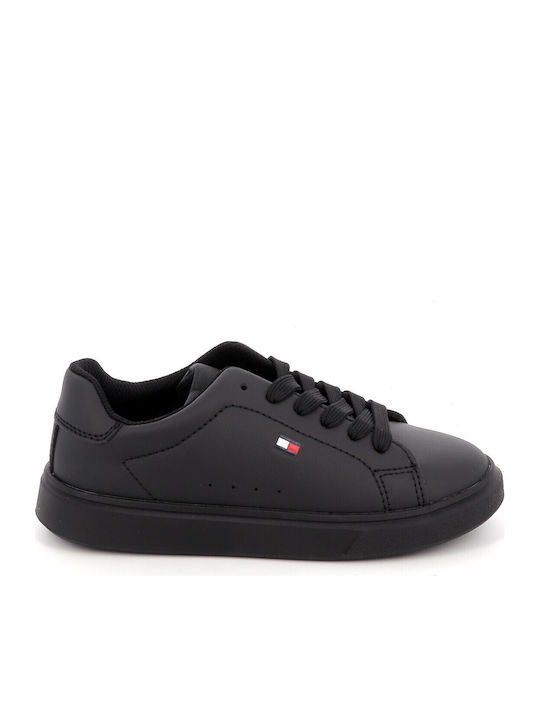 Tommy Hilfiger Cut Lace-up Kids Sneakers Black