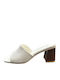 Mules With Chunky High Heel In White Colour