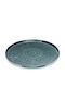 Shallow Blue Ceramic Plate with Diameter 27cm