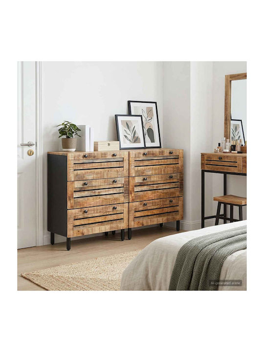 Chest of Drawers from Solid Wood Multicolour 120x33x75cm