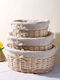 SteweHome Wicker Beige Storage Basket 3 Pieces
