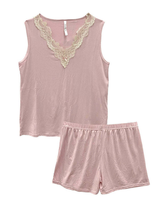 Ansin Summer Women's Pink Pyjama Set