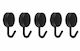 6WM135W5W4 Plastic Hangers with Sticker Black 5 Pieces