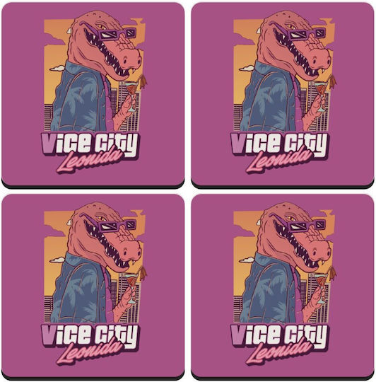 Koupakoupa Vice City Leonida Сервизи За Чаши Дървени 4 Бройки