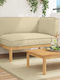 Scaun De Exterior Din Lemn Bej Cu Pernă 133x92x69cm
