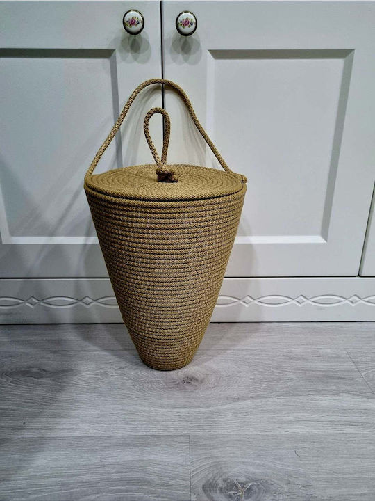 SteweHome Fabric Storage Basket with Lid Beige 30x20cm