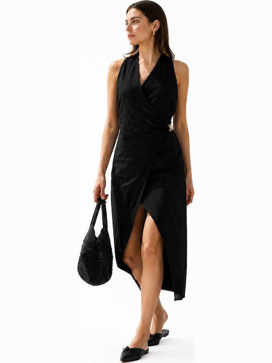 Summer Wrap Black Dress