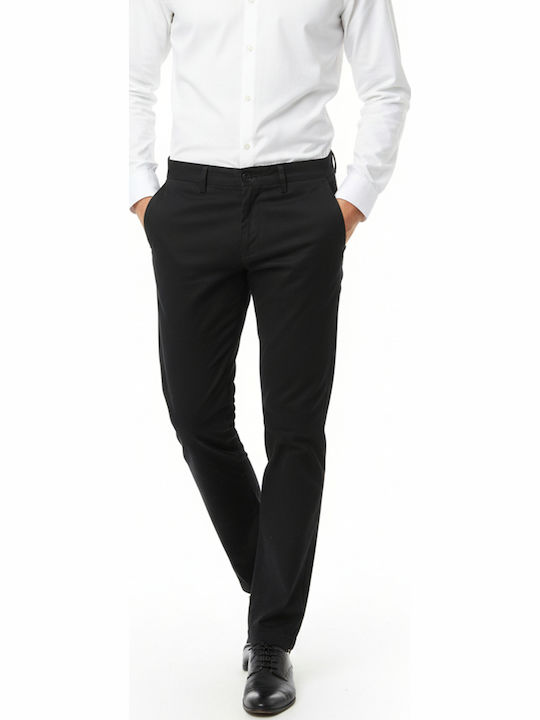 Pantaloni Chino cu Croială Regular Negru