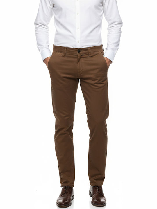 Pantaloni Chino cu Croială Regulară Tabac