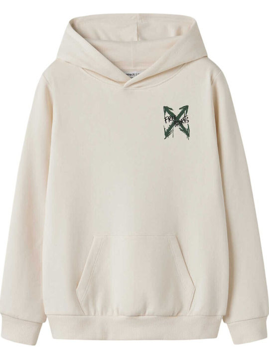 Kinder-Sweatshirt mit Ecru Kapuze