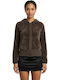 Damen-Strickjacke mit Reißverschluss Braun