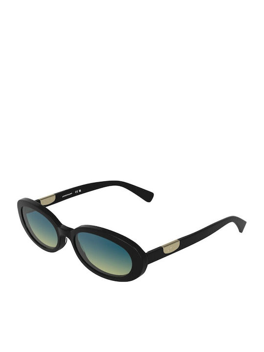 Longchamp Damentaglasses mit Schwarzem Metallischem Rahmen und Schwarzem Verlaufsfarbe Glas LO0795 001