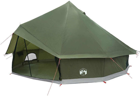 vidaXL Σκηνή Camping Teepee Χακί 4 Εποχών 500x500x300εκ.