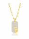 Jools Necklace Talisman Monogram B Gold Plated Silver With Zircon