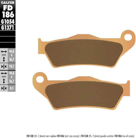 Galfer Brake Pads Kh363 Metallic Sintered Gold Street