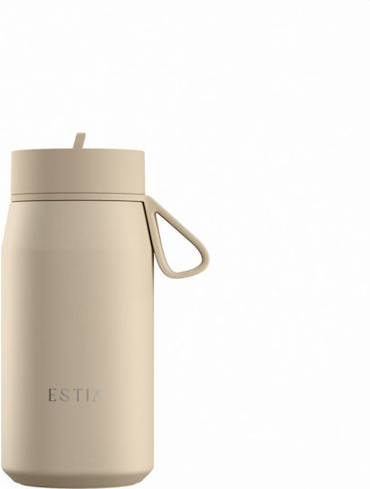 Estia Pulse Save The Aegean Recyclable Thermos Bottle Stainless Steel BPA Free 360ml Dune
