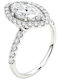 Xrisokosmima Single Stone Ring In 14K White Gold With Synthetic Diamond