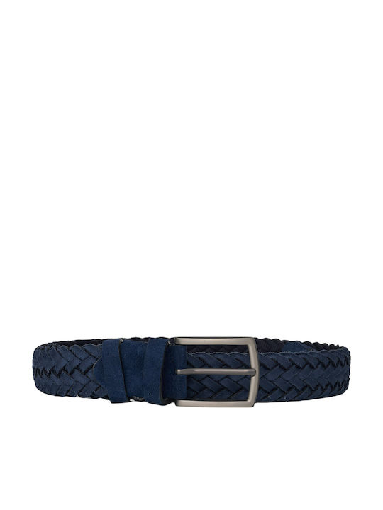 Gad Herren Gürtel Leder Marineblau