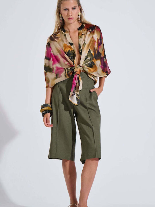 Bill Cost Women's Linen Bermuda Olive
