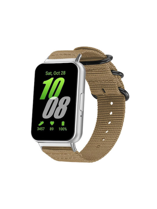 Samsung Galaxy Fit3 Sm-r390 Xdfind Ring Buckle Nylon Canvas Watch Band Χακί