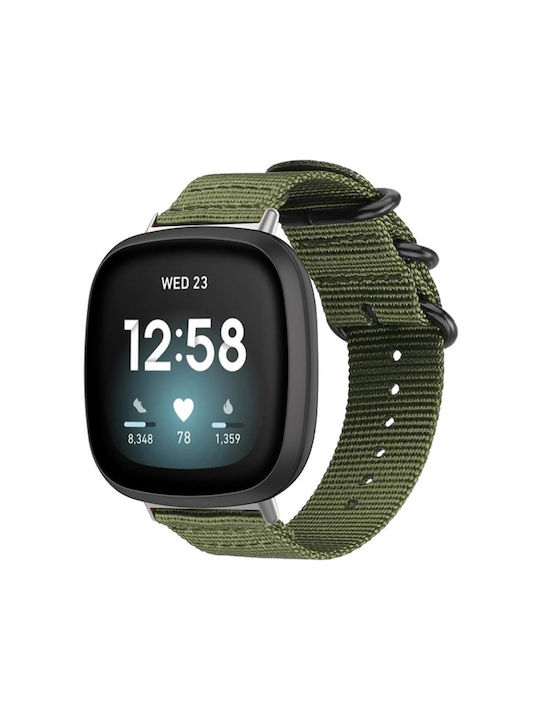 Fitbit Versa 4 3 Sense 2 Sense Xdfind Ring Buckle Nylon Canvas Watch Band Army Green Fitbit Versa 4 3 Sense 2 Sense Xdfind Ring Buckle Nylon Canvas Watch Band Army Green