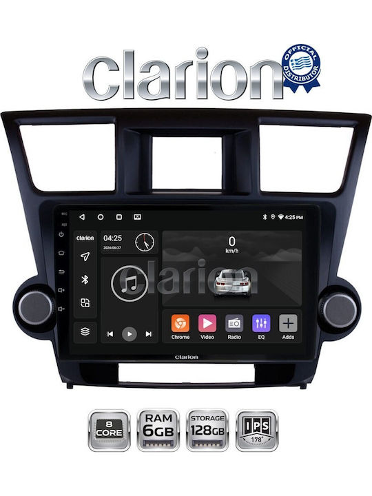 Clarion Gl53089 OEM Multimedia Car Screen Toyota Highlander 2008 2015 CarPlay Android Auto BT GPS WiFi GPRS